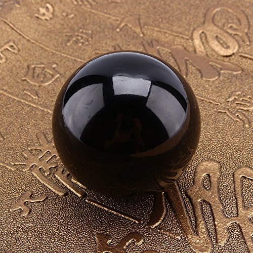 40mm Natural Crystal Ball, Black Obsidian Crystal Ball Decoratieve Ball Waarsager Bal met houten standaard
