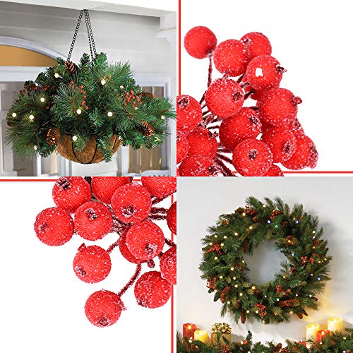 SERWOO 200 stuks Fruit Fruit Kerst Kunstbessen 5