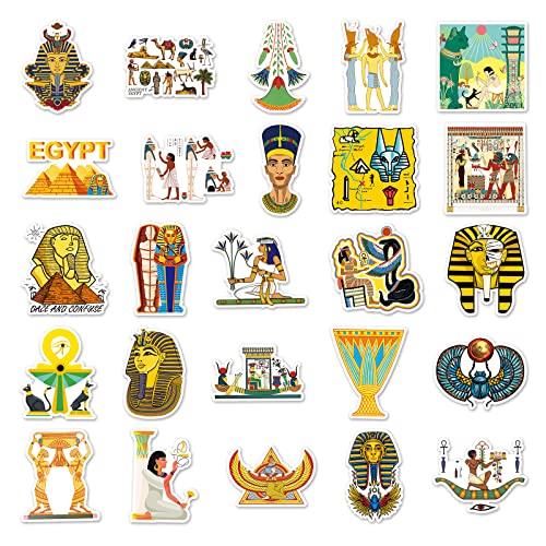 Egypte Sticker Set Stickers Kids Tieners 50 stuks Dieren Waterdicht Vinyl Stickers Laptop Skateboard Koffer Helm Auto Fiets mobiele telefoon Motorrijwiel Bike Scrapbook Cadeau