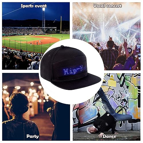 Programmeerbare LED Hat APP Control Kleurrijke LED Afneembare dop Instelbare maat Katoen Ideaal voor buiten partijen (BLACK) 3