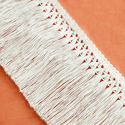 10 Yard 8cm brede katoenen Tassel Fringe Tassels DIY Accessoires Fringe Tassel Katoenen Lace voor kleding Accessoires Naaien ambachten bruiloft decoratie ambachten en decoratie, melkwit