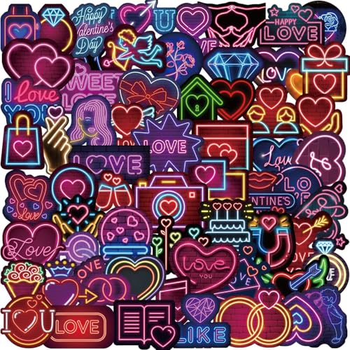 Neon Sticker set, 50 stuks waterdicht Vinyl Sticker Set voor Auto, Motorfiets, Fiets, Skateboard, Snowboard, Bagage, Laptop, Koffer, Helm, Motorfiets, Computer