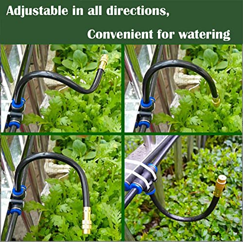 Irrigatiesproeiers, Dujelixa 10 stuks Mistspuit Universele aanpassing 20 cm Mist Systeem Besproeiingssproeier met 10 stuks T-Type Connector + 10 stuks Chokeplug voor Besproeiing Greenhouse Lawn 5