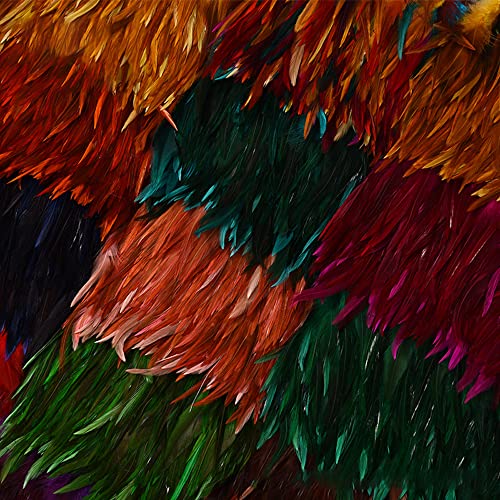 2 m Veerrand, Veer Fringes met Satijn Lint, 10-15 cm breed, Veren, Fringes, Lint, Decoratieve rand, Kostuum accessoire, Naaiaccessoires voor DIY ambachten, Kostuums, Kleding, Kleding