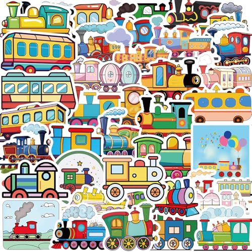 Trein Sticker Set Stickers voor tieners Volwassenen 50 stuks Train Waterdichte Vinyl Stickers Automotor Fiets Skateboard Snowboard Bagage Laptop Koffer Helm Motorfiets Computer 3