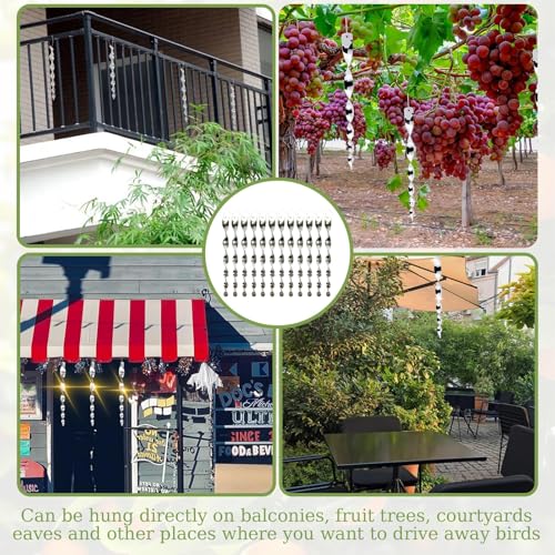 Verpakking van 12 Reflecterende vogelverschrikkers, Reflecterende Windspiraal, Windspiraal, Vogelafstotend, Vogelafstotend, voor de bescherming van bloemen, Tuinverf, Binnenplaats, Patio (30 cm) 3