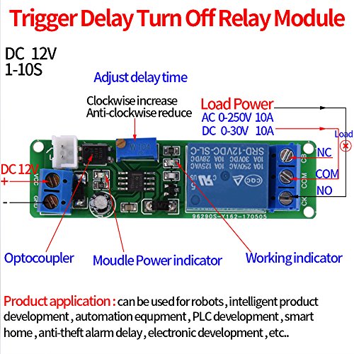 Tijdschakelaarmodule, DC 12V Verstelbare vertraging, timer uitschakelen