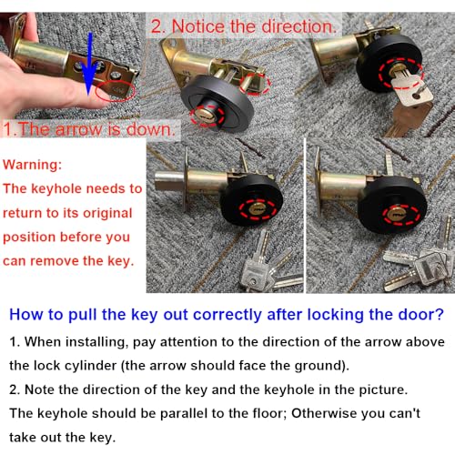 Single Cilinder Deadlock, Ronde Deadbolt slot met sleutels, moderne deursloten, zinklegering Deadbolt, onzichtbare deur slot voor voordeur, ingang deur, doorgang deur 5