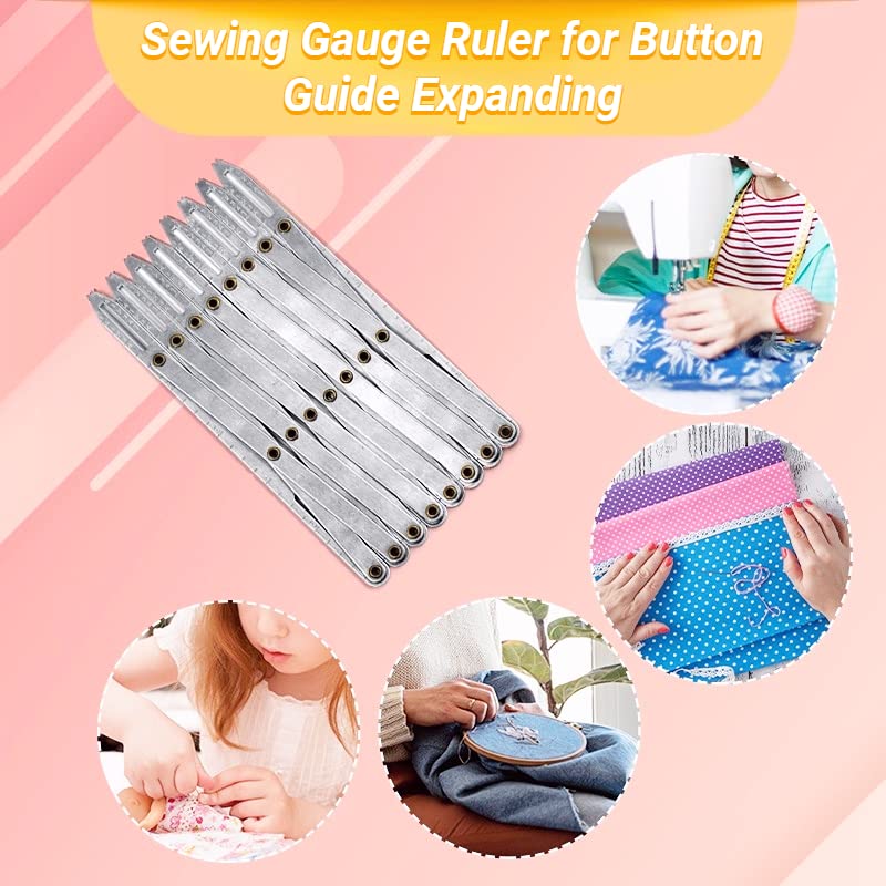 Aluminium Naaimeter verstelbare lengte Naaibare Naaimeter metalen knop Locator Anti Rust DIY huishoudelijke gordijn Accessoires 3