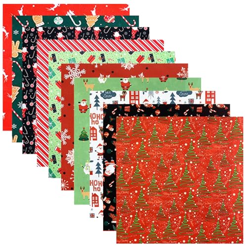 50st Kerstmis Katoen Stof Vierkanten 10 x 10 Inch Vakantie Quiltstof Kleding dikke Quarters voor DIY Kerstmis ambachten Naaien Handgemaakt