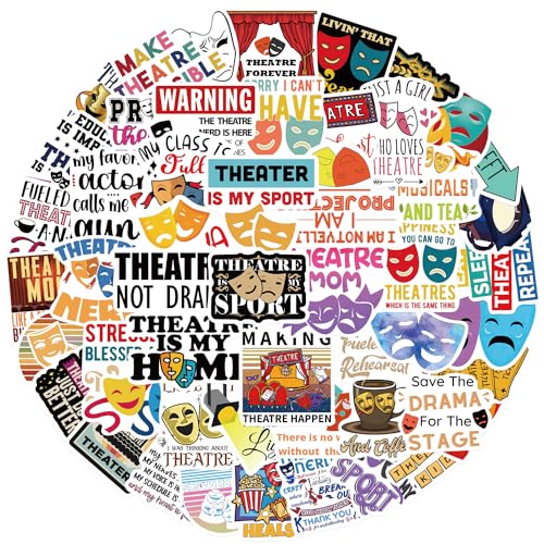 Theater Sticker Set Stickers voor tieners Volwassenen 50 stuks Grappig Waterdicht Vinyl Stickers voor Auto, Motorfiets, Fiets, Skateboard, Snowboard, Bagage, Laptop, Koffer, Helm, Motorfiets