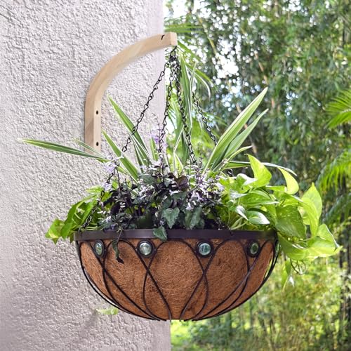 Houten plantenhaken, Washaken en wandhaakjes voor planten, Bloemen, Klokken, Hangmand inbegrepen 5