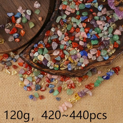 430 st. Edelstenen kralen, 7 Chakra set, het genezen van stenen met onregelmatige geborstelde gaten voor doe-het-zelf armbanden sieraden maken, natuurlijke stenen (7 Chakra)