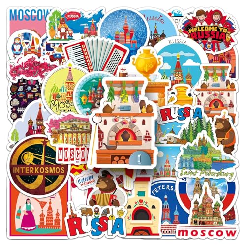 Russische Stickers voor tieners en volwassenen, 50 stuks, Russische waterdichte Vinyl Stickers Set, Auto, Motorfiets, Fiets, Skateboard, Snowboard, Bagage, Laptop, Koffer, Helm, Motorfiets, Computer