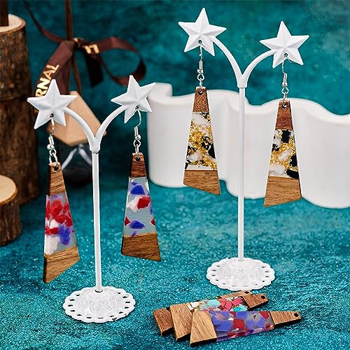 Hars Walnut Houten oorhangers Geometrische Charms Vintage Hars Houten Verklaring voor Dangle oorbel sieraden maken, Hout