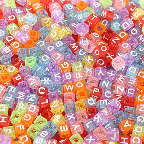 Acryl brief kralen 1000 st 6mm witte kralen zwarte letters alfabet kralen A tot Z kubus voor DIY het maken van armbanden ketting sieraden 3