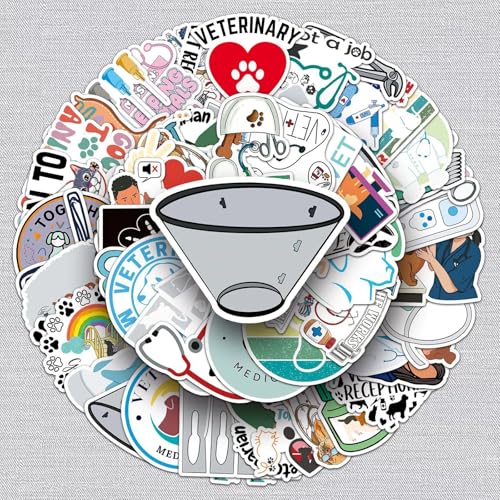 Veterinaire Stickers voor tieners en volwassenen, 50 stuks, Vet, Vinyl Sticker Set, Auto, Motorfiets, Fiets, Skateboard, Snowboard, Bagage, Laptop, Koffer, Helm, Motorfiets, Computer