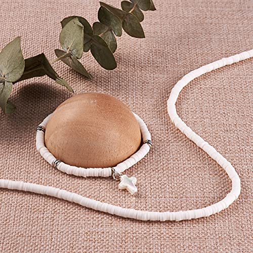 10 stuks Ronde Platte Polymer Clay Spacers voor Boheemse surfer armband 4 mm wit 3