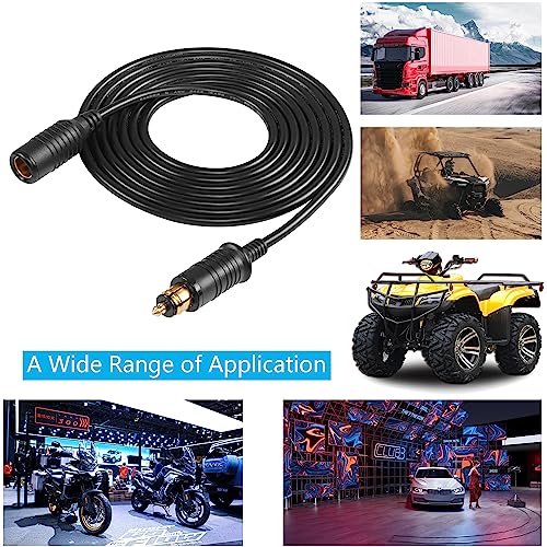 DIN Hella Plug Extension Cable, 12V-24V DIN HELLA European Sigaret Lighter Plug to Bus Din Plug Motorcycle Sigaret Lighter Extension Cable Adapter Cable (3m) 5
