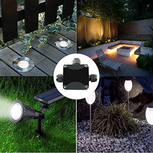 Verpakking van 4 IP66 Waterproof Branch Box, Kabelschroefverbinding Diameter 5 mm - 10 mm, 3-Way Kabelplug voor buiten/buiten 3