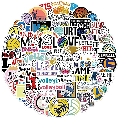 Cute Volleybal Sticker Set Stickers Kids Tieners 50 stuks waterdicht Vinyl Decals Laptop Skateboard Koffer Helm Autofiets Mobiel telefoon Motorrijwiel Bike Scrapbook Cadeau dagboek Cups 4