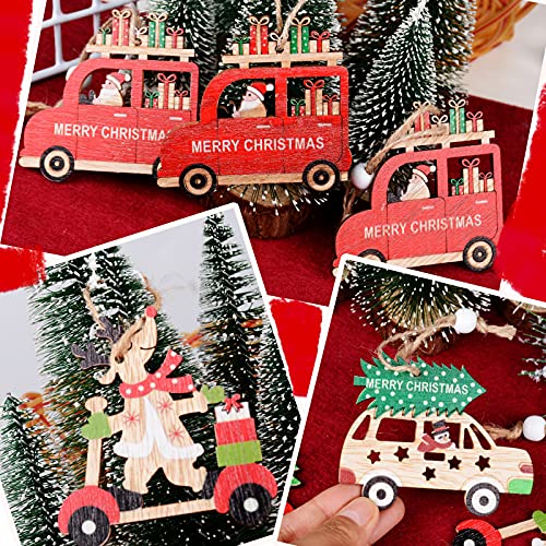 18 st Houten kerst decoratie hangers kleurrijke houten hang ornamenten kerst hanger decoratie voor kerstboom decoratie cadeau Esc (6 stijlen) 5