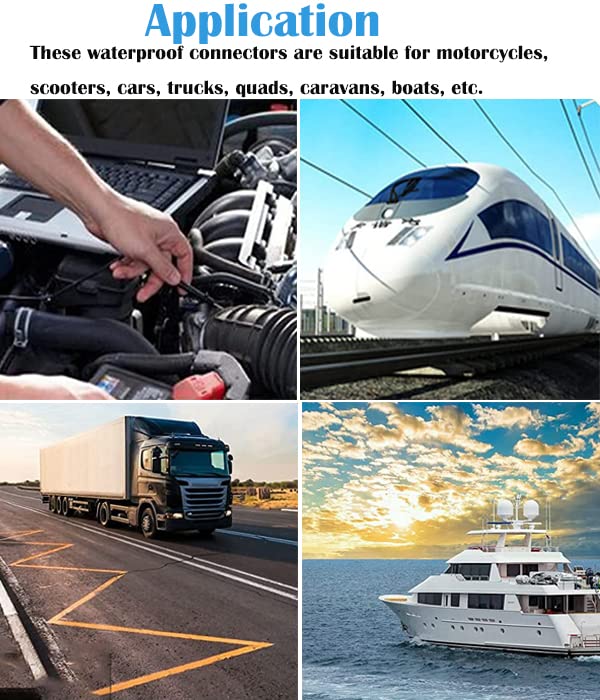 elektrische verbindingsstukken 2 Pin verzegeld Grijze man Vrouwelijke Auto Waterdicht met 16 AWG Kabel voor Motorfiets, Scooter, Auto, Boot (2 Sets) 3
