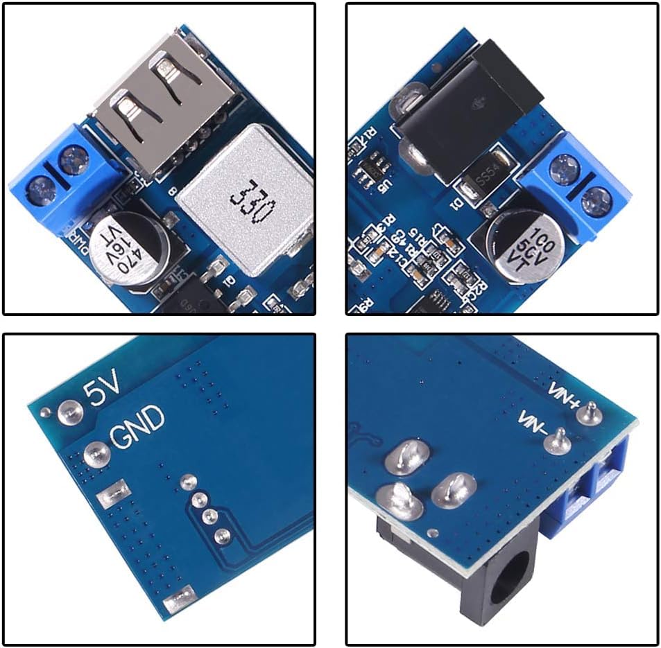 DC 9V 12V 24V naar DC 5V 5A Stap omlaag Converter, 9-36V Stap omlaag naar USB 5V Transformer Dual Output Voltage Regulator Plate [2 Pack] 5