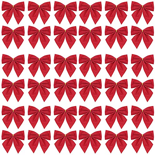 120 stuks Cadeau Bow, Kerstboom Decoratie, Kleine Decoratieve Bow, Kerst Bow voor Kerstmis, Verjaardag, Bruiloft, Cadeautassen, Suikertassen voor ambachten, Decoreren, Diameter 5 cm, Rood