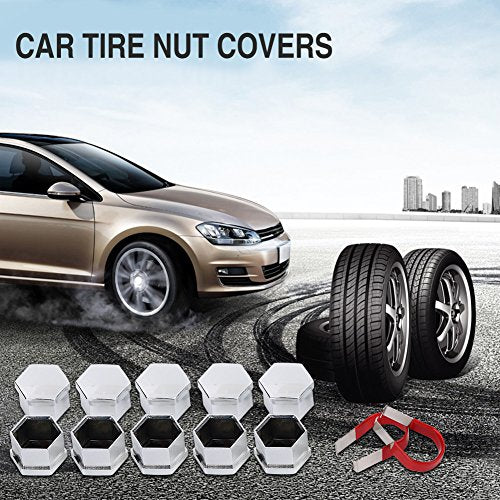 20Stuks 17mm Wiel Lug Nut Bolt Hub Schroef Silver Cover Banden Beschermende Cap Decor Bolt Caps met Verwijderingsgereedschappen Gevormd Plastic producten 5