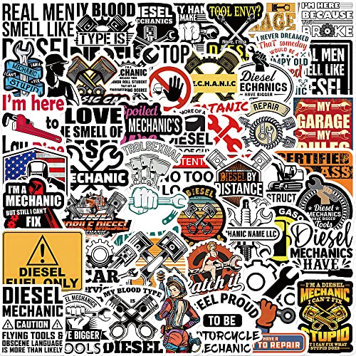 50 stuks Diesel Mechanische Stickers voor tieners Volwassenen Waterdichte Vinyl Stickers voor Auto, Motorfiets, Fiets, Skateboard, Snowboard, Bagage, Laptop, Koffer, Helm, Motorfiets, Computer 4