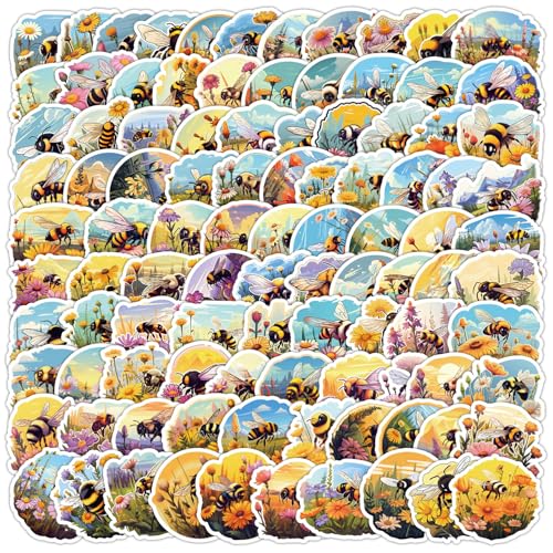 Kleine Bijen Sticker Set Stickers Jeugd Volwassenen 100 stuks Bijen Waterdichte Vinyl Stickers Automotor Fiets Skateboard Snowboard Bagage Laptop Koffer Helm Motorfiets 3