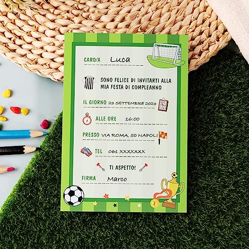 32st Italiaanse uitnodigingskaarten voor verjaardag, voetbalthema, verjaardagsuitnodiging kaarten 4