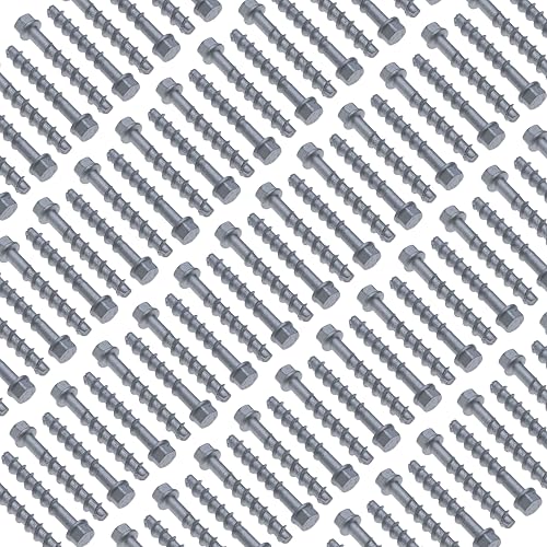 Betonschroeven en wandanker, 12,6 x 70 mm, gegalvaniseerd staal, hexagonaal hoofd, verankering voor metselwerk, baksteen, beton, betonnen blokken, Roestbestendig 5