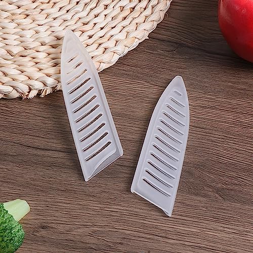 PP Veiligheidsmes Cover Manchetten voor 5 Inch Keramische Messen, 5 Pieces Mes Edge, Mesbescherming, Universele Mes, Schaats voor Keuken, Wit 5