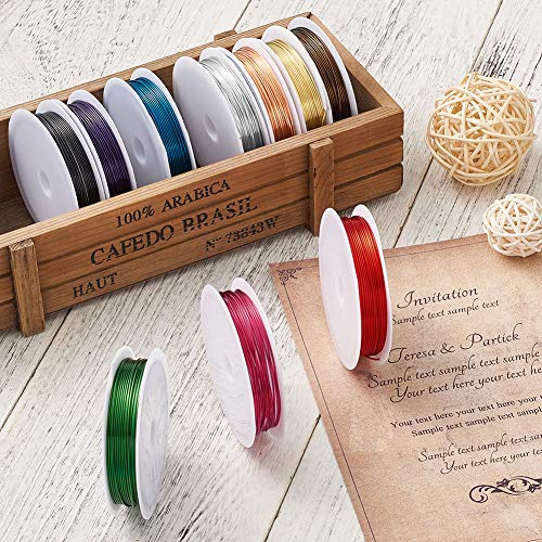 10 Rolls 20 Gauge / 0.8mm Corrosiebestendig Koper Draad gemengde kleur 40m Buigbare sieraden kralen Blote metalen draad voor het inpakken van sieraden het maken van bloemen Beeldhouwkunst ambachten 4 4