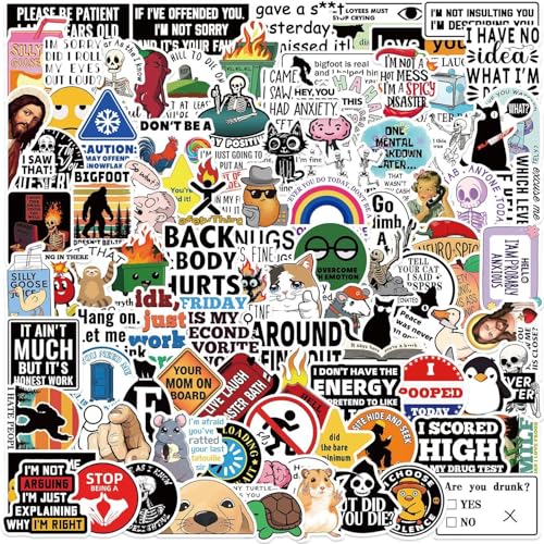 Prank Meme Stickers voor tieners en volwassenen, 100 stuks, Meme Waterdichte Vinyl Sticker Set, Auto, Motorfiets, Fiets, Skateboard, Snowboard, Bagage, Laptop, Koffer, Helm, Motorfiets 4
