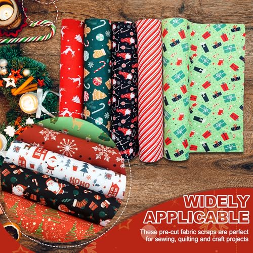 50st Kerstmis Katoen Stof Vierkanten 10 x 10 Inch Vakantie Quiltstof Kleding dikke Quarters voor DIY Kerstmis ambachten Naaien Handgemaakt 5
