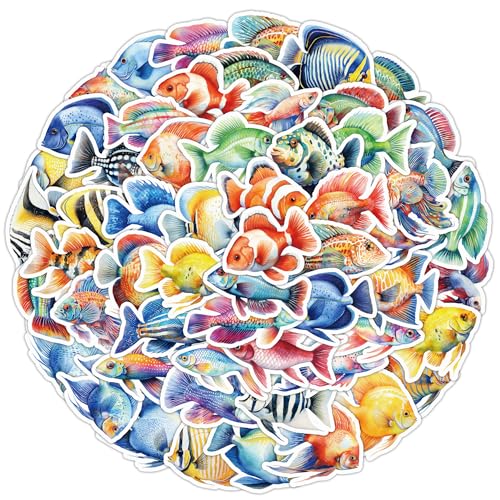Fissticker Set van 50 Stickers voor tieners en volwassenen Ocean Animals Waterdichte Vinyl Stickers Auto Motorfiets Fiets Skateboard Snowboard Bagage Laptop Koffer Helm Motorfiets