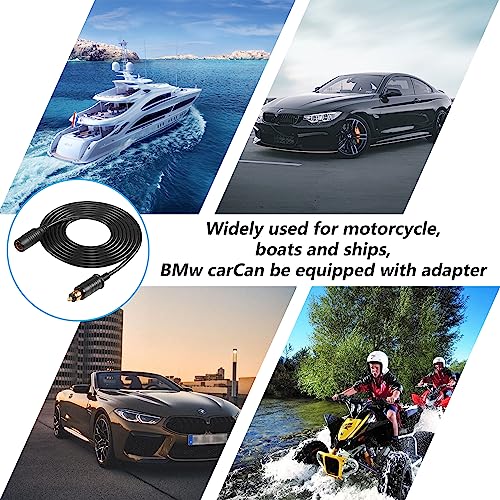 DIN Hella Plug Extension Cable, 12V-24V DIN HELLA European Sigaret Lighter Plug to Bus Din Plug Motorcycle Sigaret Lighter Extension Cable Adapter Cable (3m) 3