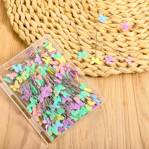 200 stuks Butterfly Head Stitch Naalden, veelkleurige Naainaalden met hoofd, lang voor doe-het-zelf naaien ambachten ambachten 5