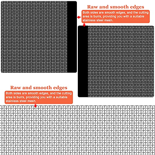 Verpakking van 6 RVS Wire Mesh, 20 x 30 cm, Fine Mesh, Roestvrij stalen rooster, Fine Fly Mesh, Steel Wire Mesh, Roestvrij staal Mesh voor Ventilatie, Beschermende Grate 3