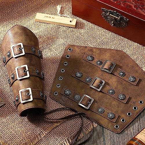 Sea 1 Paar Viking Style Wrist Guards Viking kostuum Middeleeuwse Vintage Knight Wrist Guard voor theatervoorstellingen Cosplay 3