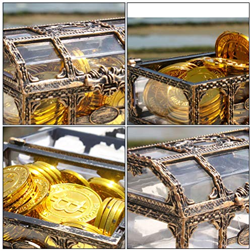 Laduup Pirate Treasure Chest Rechthoekig Vintage Treasure Chest Transparent Design Antiek sieraden doos geschenk doos ringen geval 5