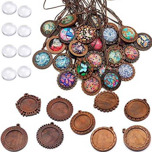 Retro Cabochon Glass Bezel Hangers Craft Set voor Souvenir Medaillon Ketting Cadeau sieraden maken