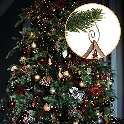 100st Kerst Hooks, Kersthaakjes voor ornamenten met opbergdoosje Kleine metalen draad haken voor opknoping Kerstboom decoraties Festival decoraties (Goud) 4