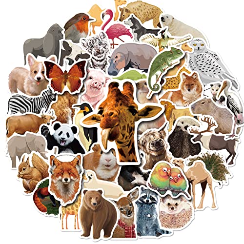200 Stukken Real Animal Sticker Set voor kinderen Tieners, Waterdicht Vinyl voor Laptop, Skateboard, Koffer, Helm, Auto, Fiets, Mobiele telefoon, Motorfiets, Scrapbook, Cadeau, Dagboek