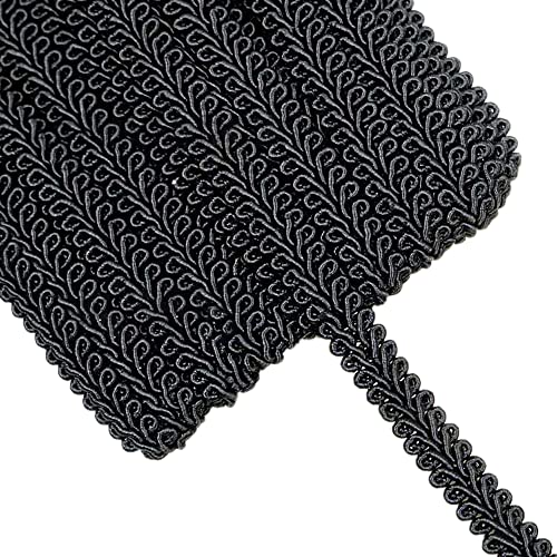 13 m 10 mm Polyester Millipedes Kant Kant Decoratief Lint Decoratieve Band Decoratie voor DIY Crafts Bruid bruid bruidsfeest kostuum sieraden Craft Naai Cadeauverpakking zwart