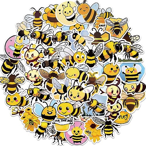 Bijensticker set voor tieners volwassenen 50 stuks bijen waterdicht Vinylstickers Automotor Fiets Skateboard Snowboard Bagage Laptop Koffer Helm Motorfiets Computer 3