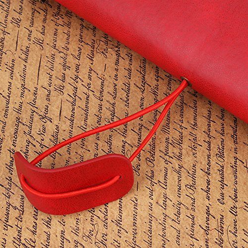 Classic Travel Notebook PU Leren Gepersonaliseerde Journal Hervulbaar Notepad voor mannen Vrouwen 5 Kleuren Optioneel (rood) 4